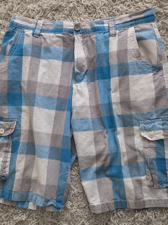 Airwalk Other - Airwalk Men's Plaid Cargo Shorts - Blue & Gray